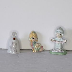Vintage Precious Moments Figure Bell & Pin Lot Of Minis Mothers Day Valentines